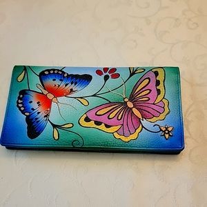 New without Tags - Anuschka Leather Butterfly Wallet.